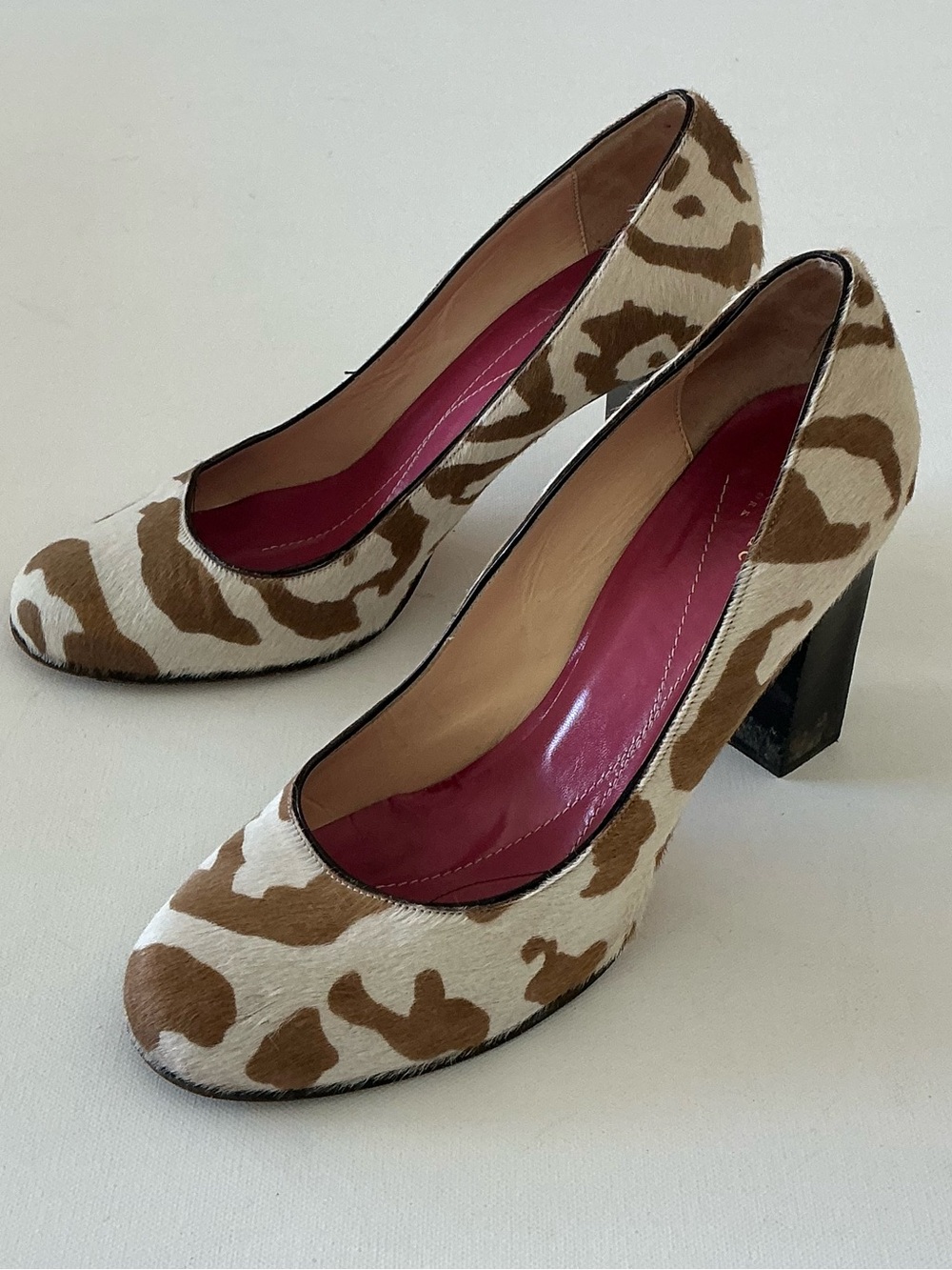 kate spade Brown and White Leopard-Print Block Heel Pumps - Picture 3 of 9